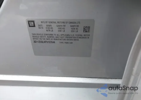 2015 Chevrolet Impala Ls from USA, damaged, VIN 2G11Z5SLXF9107644